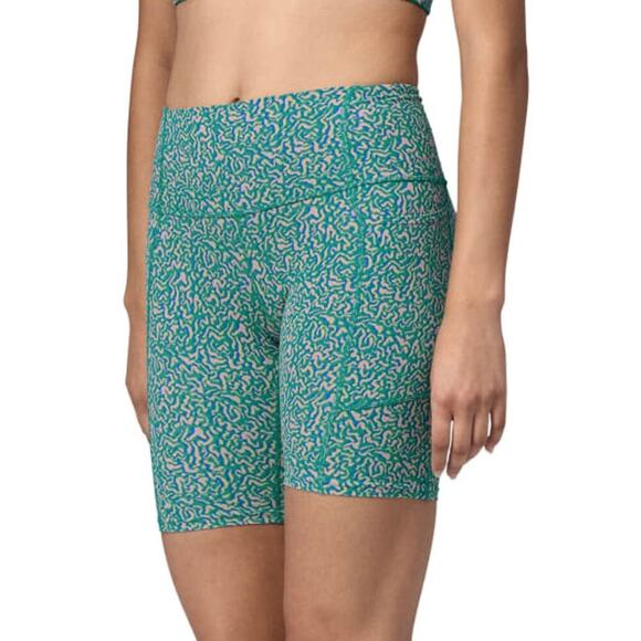 Patagonia Women's Subtidal Blue Sea Texture Maipo 8" Hiking Shorts Size XL - Picture 1 of 7